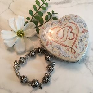 Brighton • Silver scrolly ball bracelet